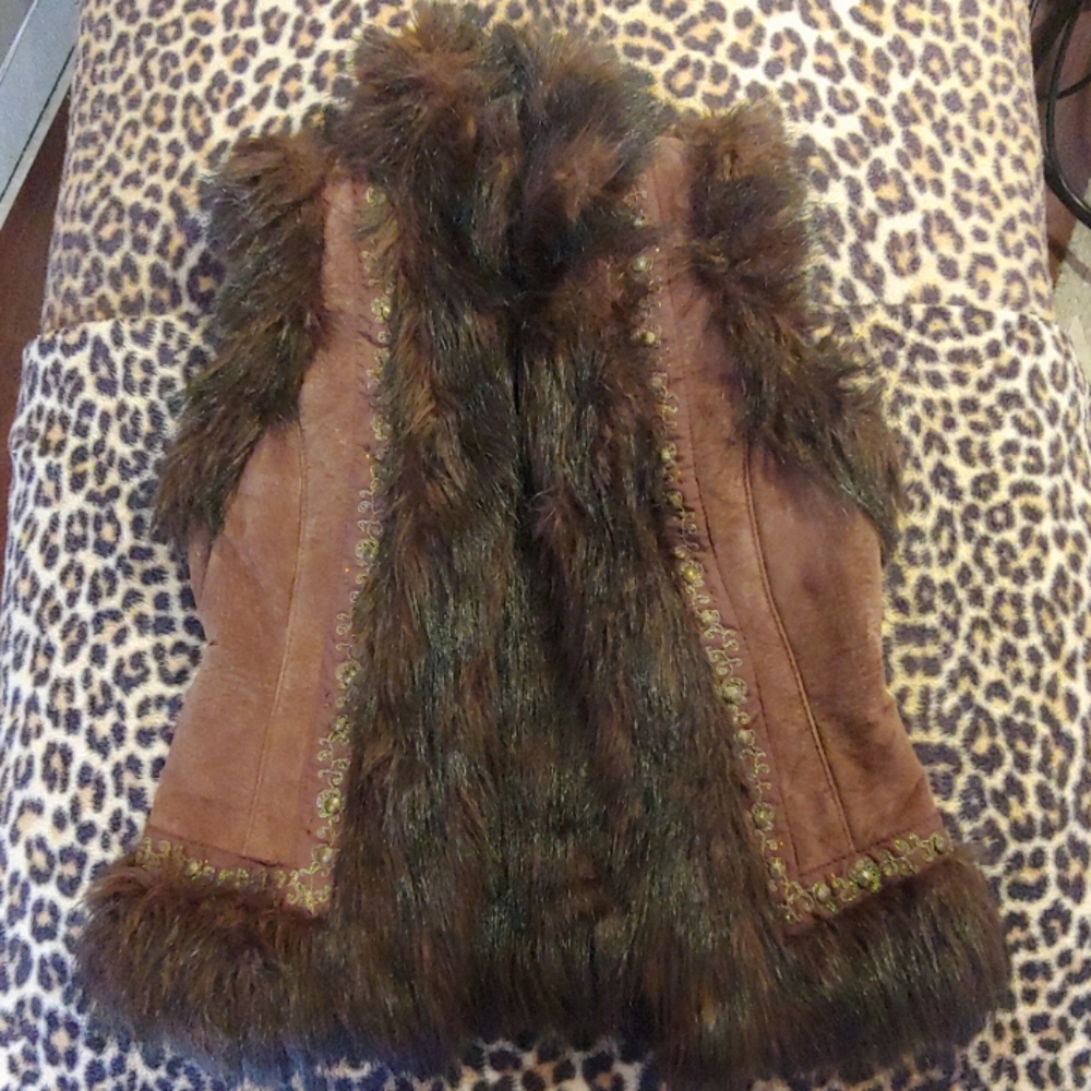 "Live a Little"  Leather & Fur Vest